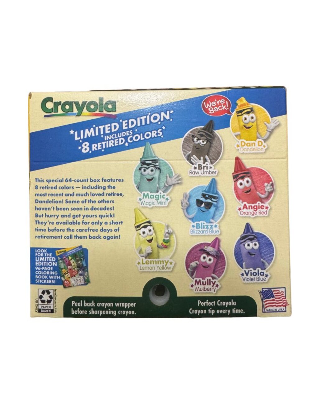 Crayola Limited Edition 64 Count Crayons Includes 8 Retired Colors NEW - Picture 2 of 3